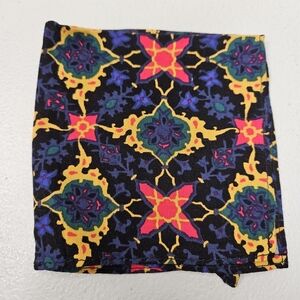 NEW Vintage 1990s Pocket Square Fleur De Lis Abstract Design Multicolor 9.5"